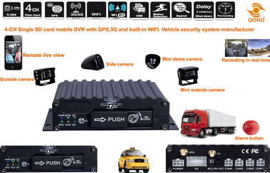 O carro portátil DVR móvel do SD, 4 canaliza o registrador sem fio da segurança de 3g DVR