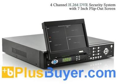 4 sistema de segurança do canal DVR (tela de um FlipOut de 7 polegadas, H.264, remotos)