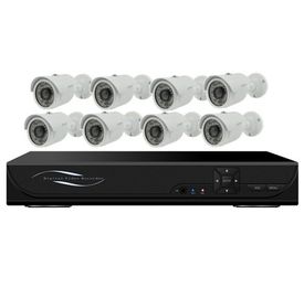 jogo de 8CH DVR, câmaras de segurança do CCTV da bala do IR do metal 8CH DVR + 8PCS